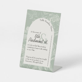 Expositor En L Tarjeta de mesa de boda con línea arqueada
