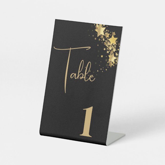 Expositor En L Tarjeta de número de mesa de boda (Anverso)