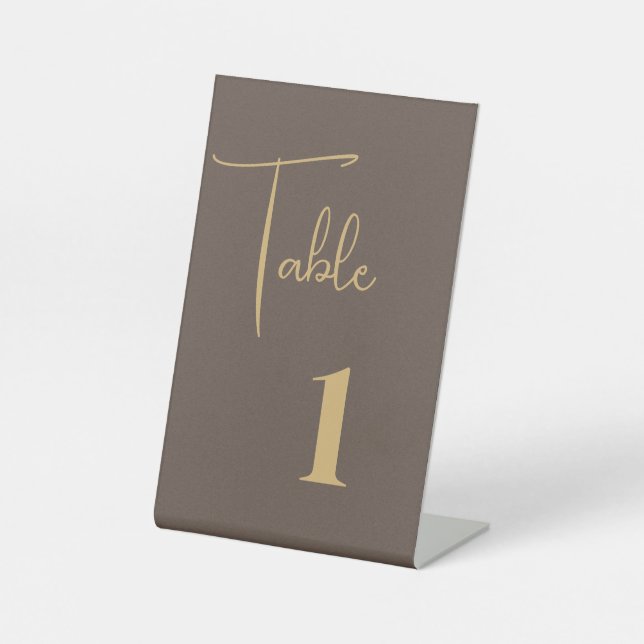 Expositor En L Tarjeta de número de mesa de boda (Anverso)