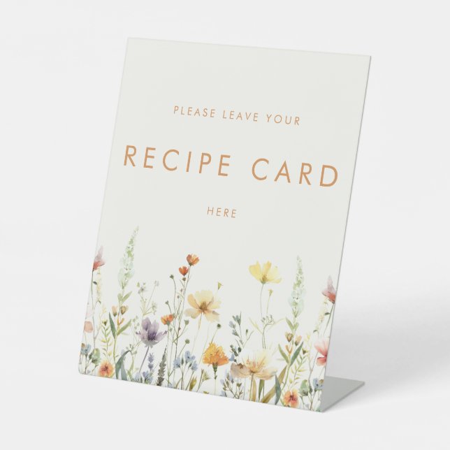 Expositor En L Tarjeta de Receta de Té Nupcial de Flor Silvestre  (Anverso)