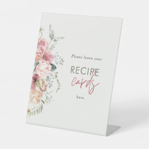 Expositor En L Tarjeta de receta para Fiesta de té de novia