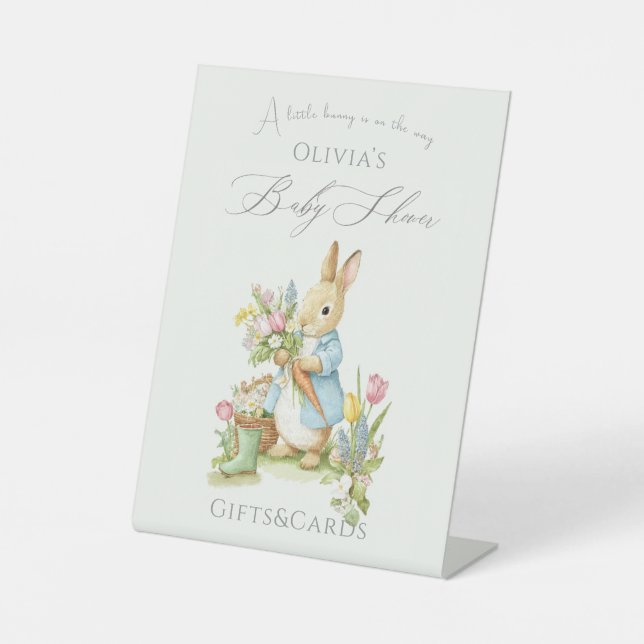 Expositor En L Tarjeta de regalo Baby Shower de Peter Rabbit Gard (Anverso)