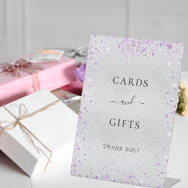 Expositor En L Tarjeta de regalos con purpurina plateada