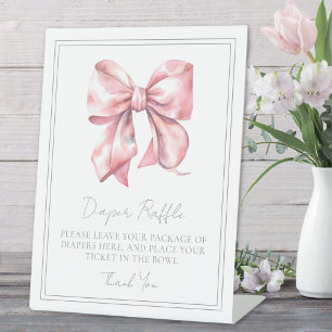 Expositor En L Tarjeta de Sobre para Baby Shower de Lazo Rosa Rif