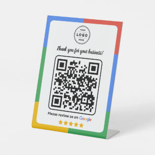 Expositor En L Tarjeta de solicitud de reseña de Google con logot
