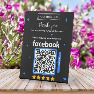 Expositor En L Tarjeta de solicitud de reseñas de Facebook con lo