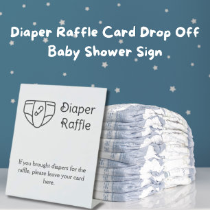 Expositor En L Tarjeta Diaper Raffle Descarga Rótulo Baby Shower