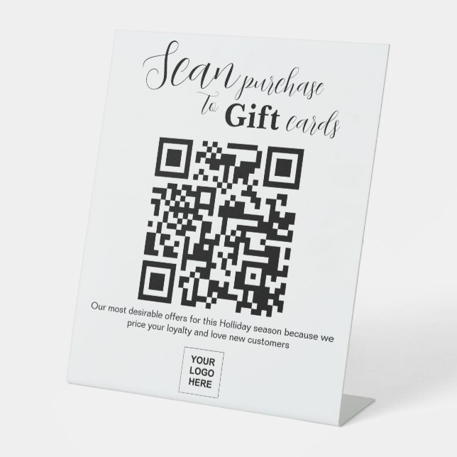 Expositor En L Tarjeta regalo Compra código QR (Anverso)