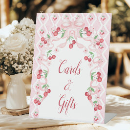 Expositor En L Tarjetas Baby Shower de cerezo y regalos