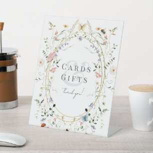Expositor En L Tarjetas Baby Shower de mariposa de flores silvest