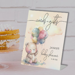 Expositor En L Tarjetas Baby Shower de oso + regalos