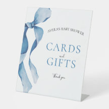 Tarjetas Baby Shower Pastel Blue Bow