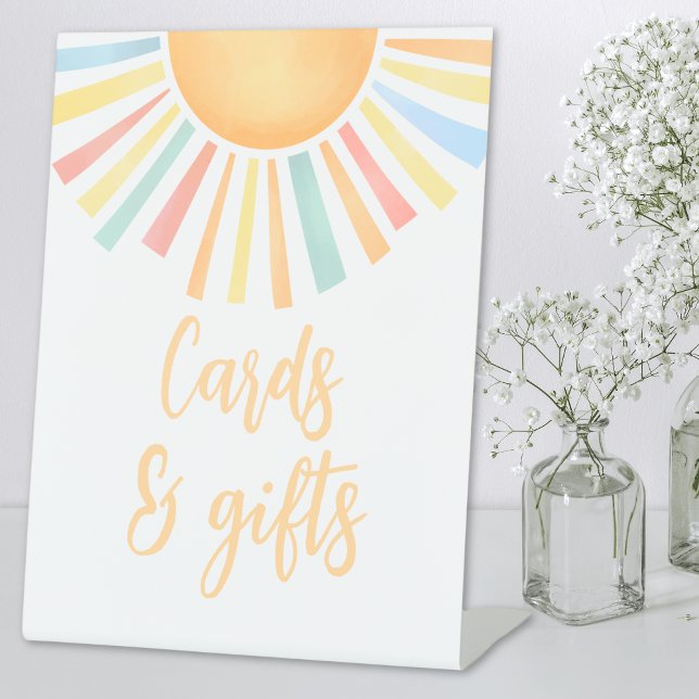 Expositor En L Tarjetas Baby Shower Y Regalos De Sun (Sun Baby Shower Cards And Gifts Pedestal Sign)