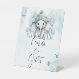 Expositor En L Tarjetas Baby Shower y regalos de Winter Elephant 