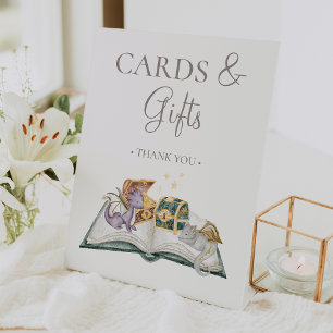 Expositor En L Tarjetas Baby Shower y regalos del libro de cuento