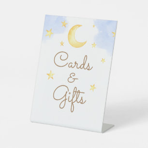 Expositor En L Tarjetas Baby Shower y regalos para estrellas