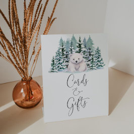 Expositor En L Tarjetas Baby Shower Y Regalos Polar Bear Winter