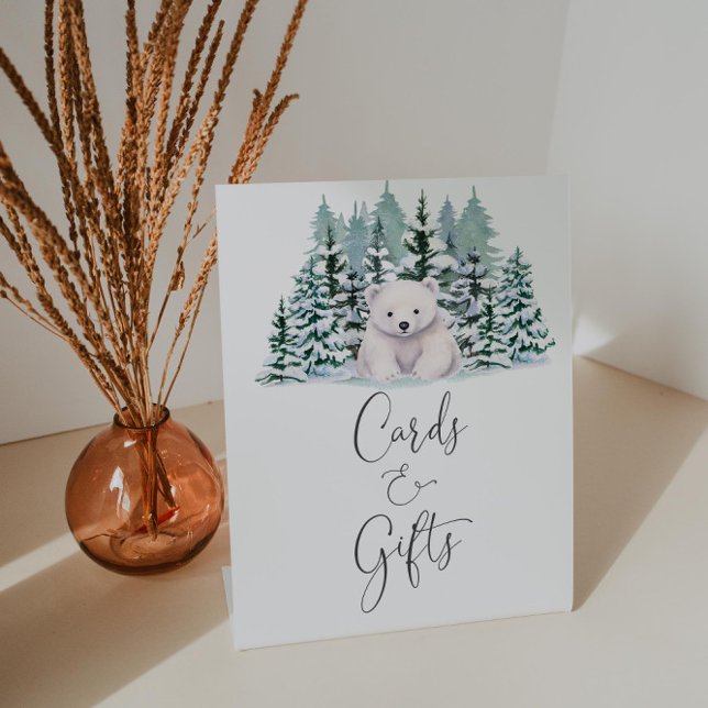 Expositor En L Tarjetas Baby Shower Y Regalos Polar Bear Winter (Subido por el creador)