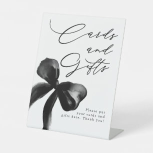 Expositor En L Tarjetas Black Bow y regalos Ducha de novias