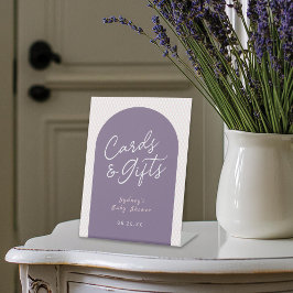 Expositor En L Tarjetas blancas rosadas púrpura y regalos