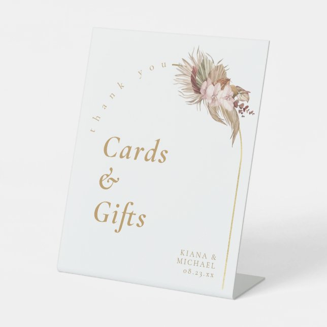 Expositor En L Tarjetas Boho Oasis Bouquet Arch Regalos White ID9 (Anverso)