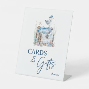 Expositor En L Tarjetas de Baby Shower Ahoy Nautical