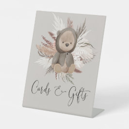 Expositor En L Tarjetas de Baby Shower Boho Bear