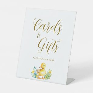 Expositor En L Tarjetas de Baby Shower y regalos de pato pequeño