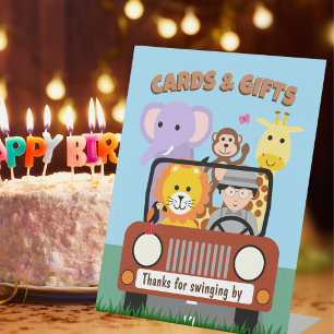 Expositor En L Tarjetas de Baby Shower y regalos para animales de