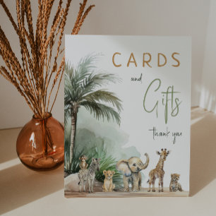 Expositor En L Tarjetas de Baby Shower y regalos para animales de