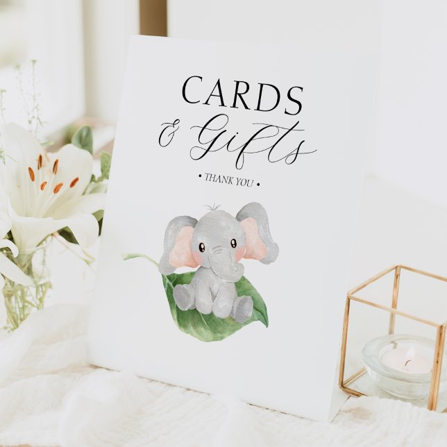 Expositor En L Tarjetas de Baby Shower y regalos para Elephant Gr (Subido por el creador)