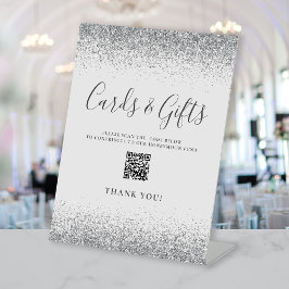 Expositor En L Tarjetas de boda de plata gris pálido Regalos Códi