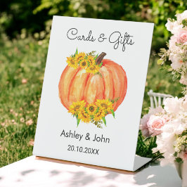 Expositor En L Tarjetas de boda Regalos Cae Calabaza Naranja