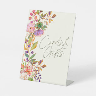 Expositor En L Tarjetas de boda y regalos florales de acuarela co