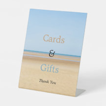 Tarjetas de bodas de playa y regalos Rótulo Pedest