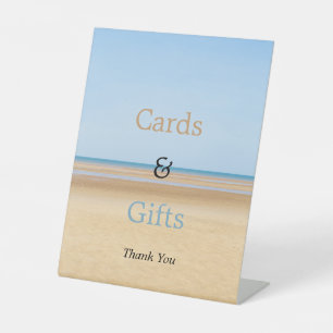 Expositor En L Tarjetas de bodas de playa y regalos Rótulo Pedest