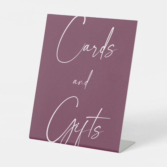 Expositor En L Tarjetas de bodas y regalos Rótulo Pedestal (Anverso)