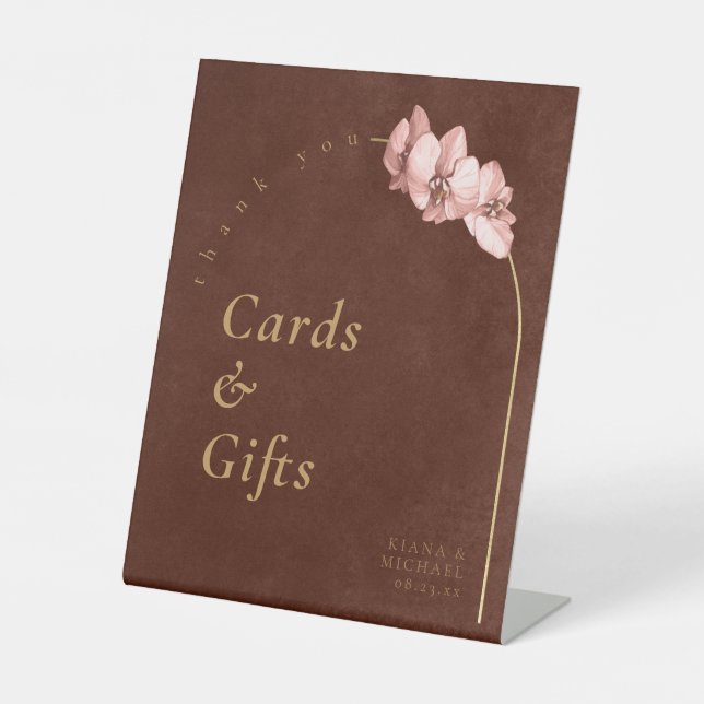 Expositor En L Tarjetas de Boho Oasis Orchid Arch Boding Regalos  (Anverso)