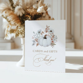 Expositor En L Tarjetas de calabaza blancas de otoño y regalos