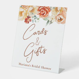 Expositor En L Tarjetas de ducha con flores y regalo de orujo