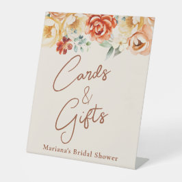 Expositor En L Tarjetas de ducha con flores y regalo de orujo