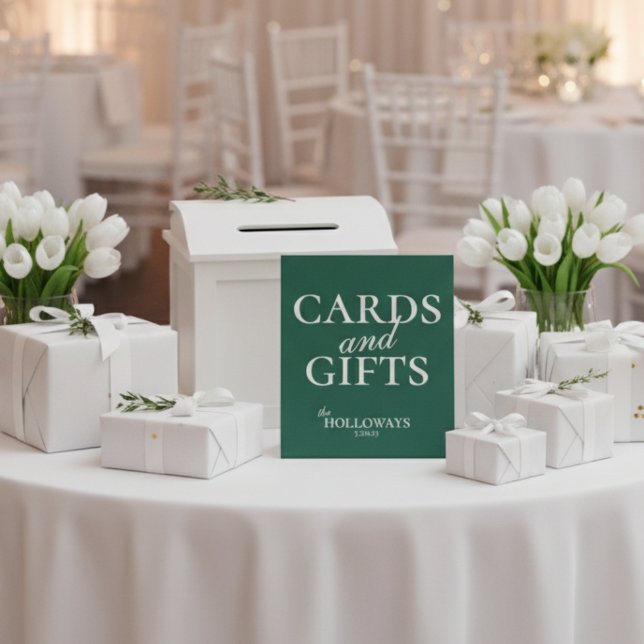 Expositor En L Tarjetas de ducha de boda y regalos (Add a touch of refined elegance to your reception or bridal shower with this Sage Green Sign!)