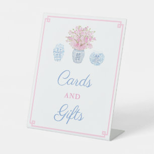 Expositor En L Tarjetas De Ducha Y Regalos De Boda Azul Rosa Prep