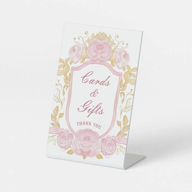 Expositor En L Tarjetas de Escudo y regalos para Rosas de acuarel (Anverso)