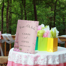 Expositor En L Tarjetas de fiesta regalos torre Eiffel rosa rubor