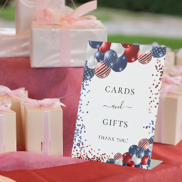 Expositor En L Tarjetas de globos azul azul rojo patriótico de cu