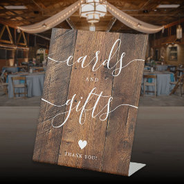 Expositor En L Tarjetas de guión de madera rústica y regalos