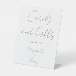 Expositor En L Tarjetas De Guión Minimalistas Mauve Y Regalos