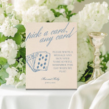Tarjetas de juego de boda con letra Serif moderna