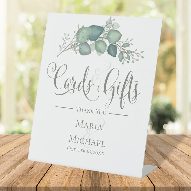 Expositor En L Tarjetas de matrimonio elegantes y hojas de regalo (Cards and gift wedding sign)